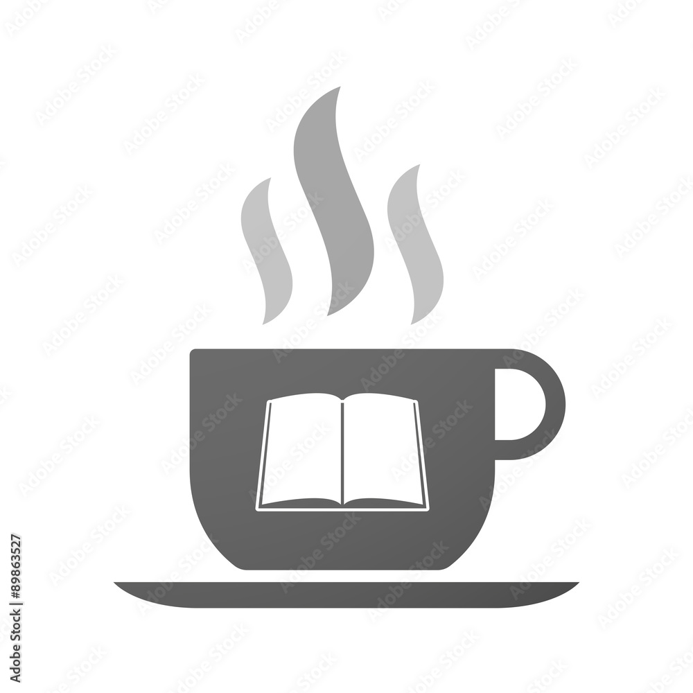 Cup of coffee icon with a book Cup of coffee icon with a book