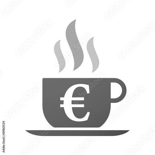 Cup of coffee icon  with an euro sign
