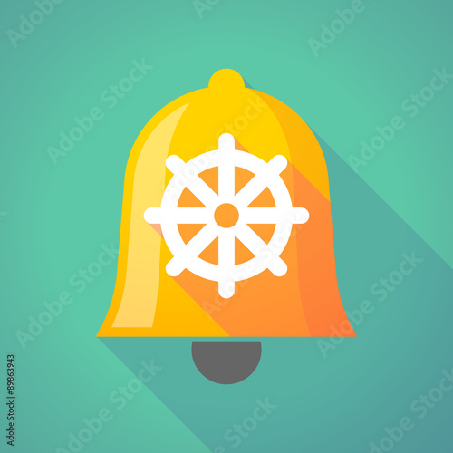 Bell icon with a dharma chakra sign