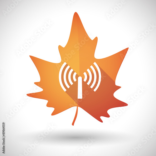 Autumn leaf icon with an antenna