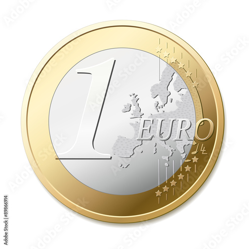 One euro coin vector