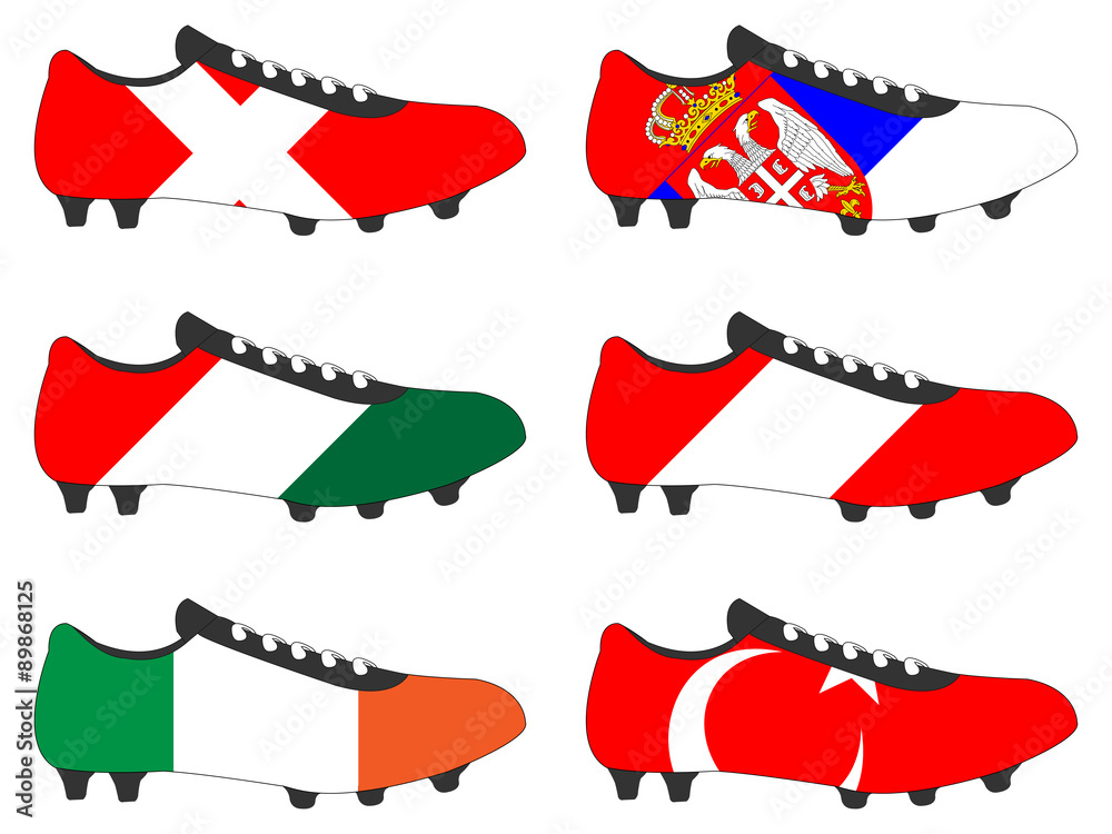 Football Cleats with National Flags of Europe 3 Stock Vector Adobe Stock