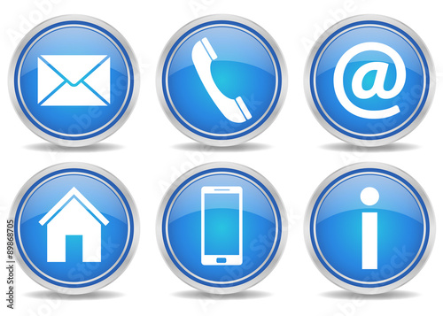 Blaue Kontakt Buttons