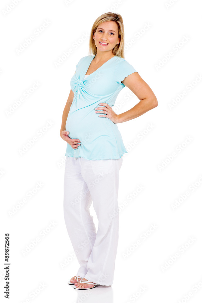 pregnant woman on white background pregnant woman on white background