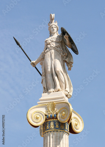 Ionic column with a statue of Athena