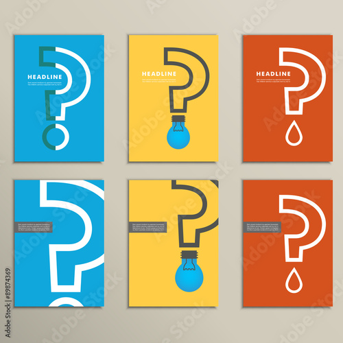 Flat vector question mark with a light bulb