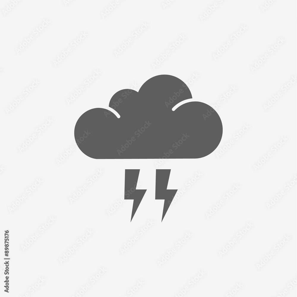 flat cloud flash icon flat cloud flash icon