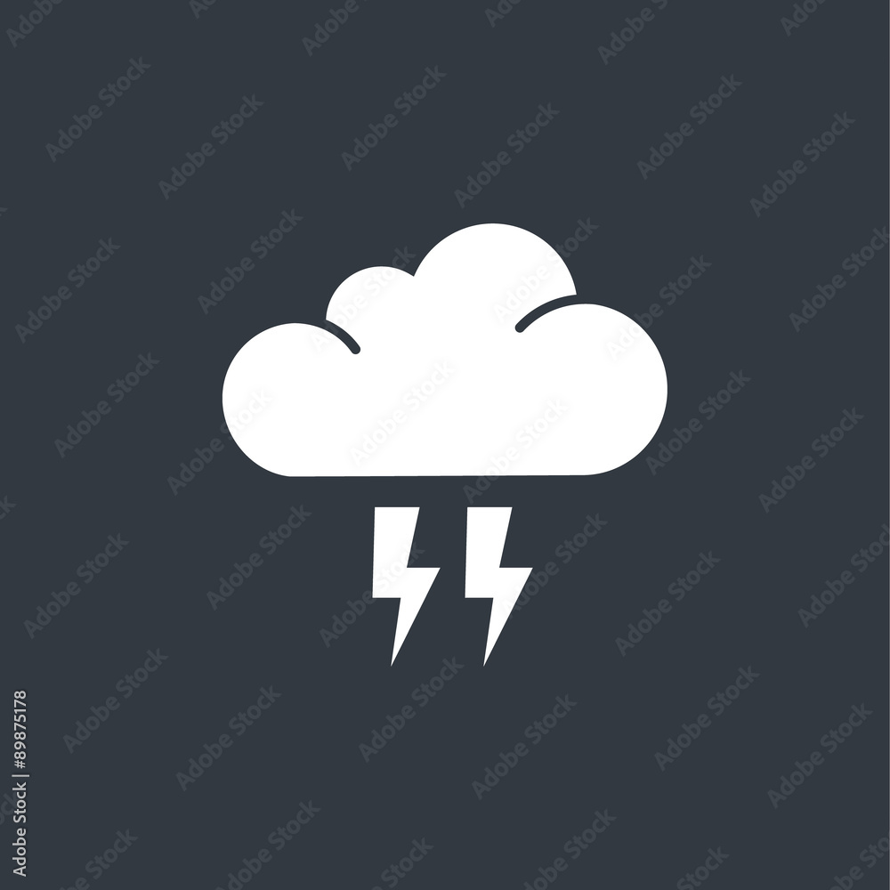 flat cloud flash icon flat cloud flash icon