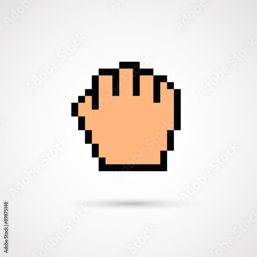 Pixel cursor icon - Cursor hand.Vector Illustration. © marnikus