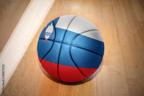 basketball ball with the national flag of slovenia