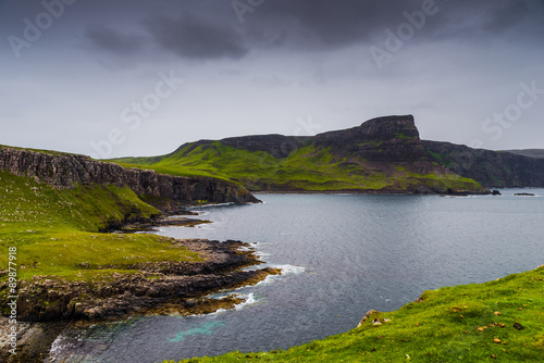 Mountains and ocean in Neist Point, isle of Skye, Scotland