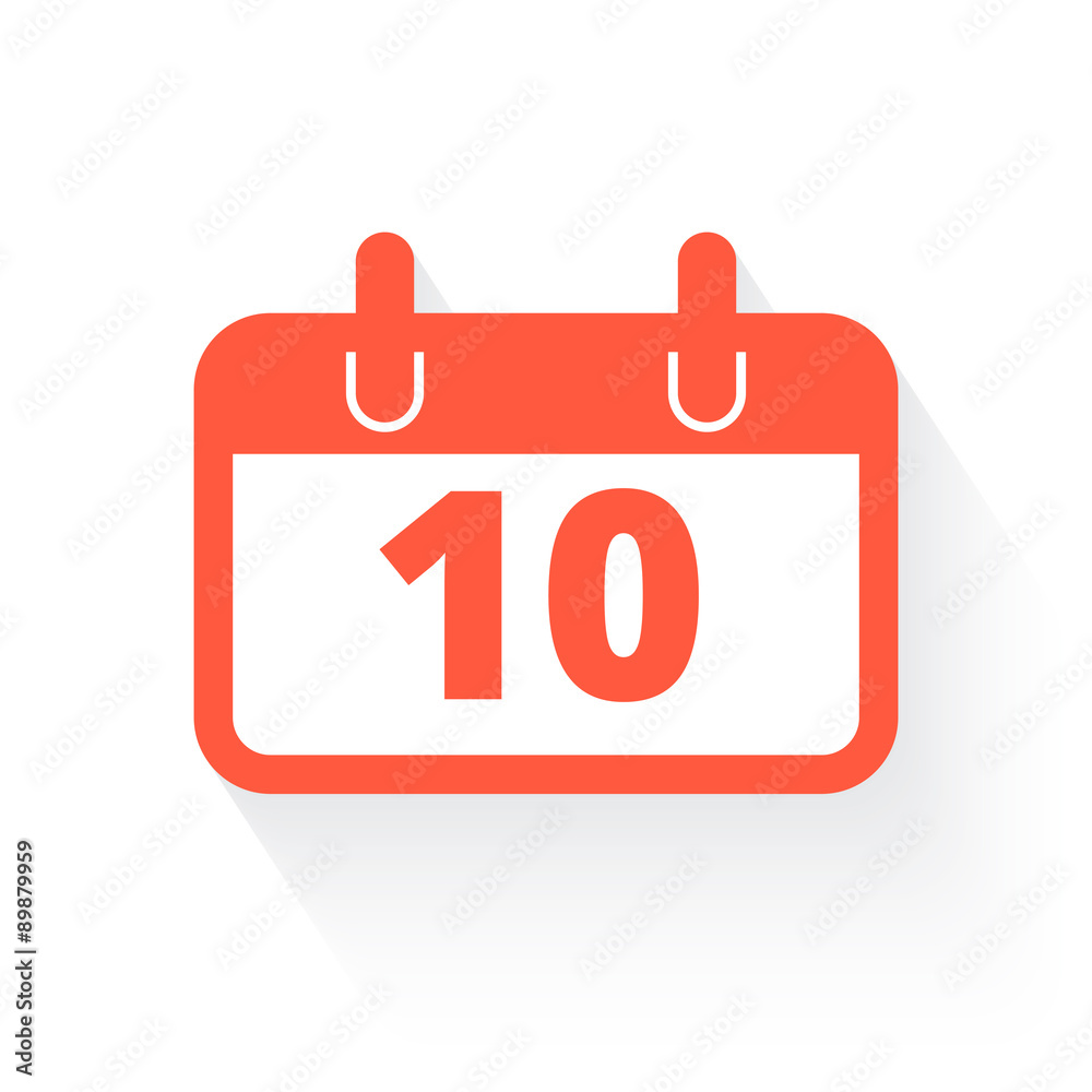 calendar in orange with drop shadow on white calendar in orange with drop shadow on white