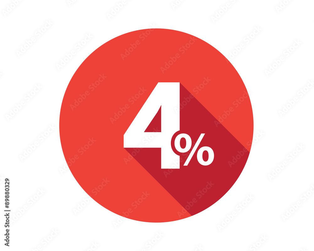 Fototapeta premium 4 percent discount sale red circle