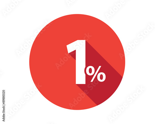 1 percent discount sale red circle