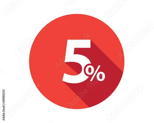 5 percent discount sale red circle