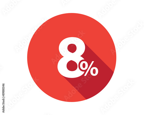 8 percent discount sale red circle
