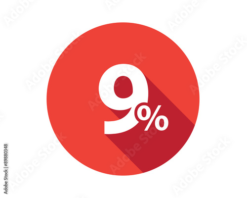 9 percent discount sale red circle