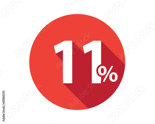 11 percent discount sale red circle