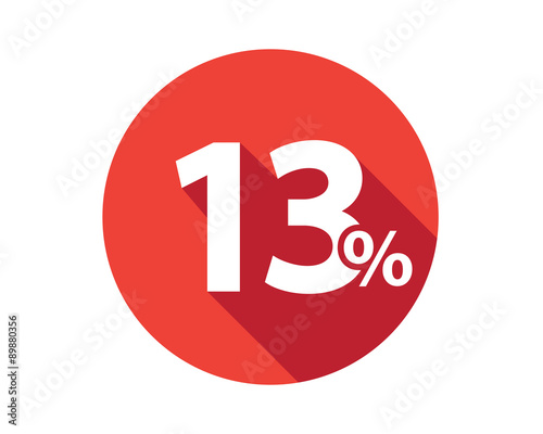 13 percent discount sale red circle