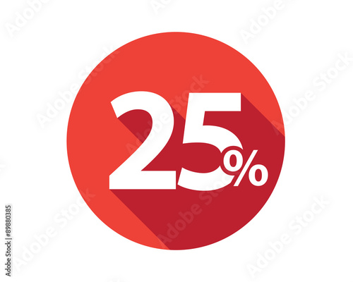 25 percent discount sale red circle