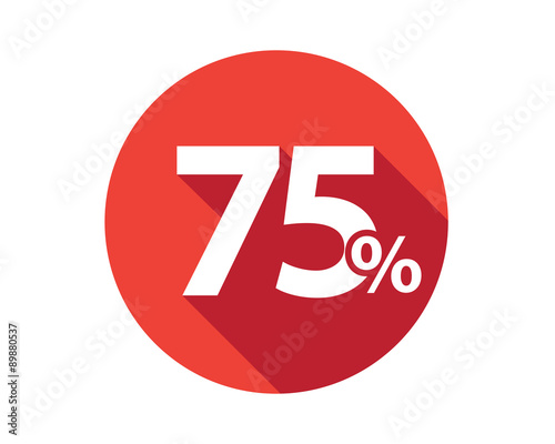 75 percent  discount sale red circle