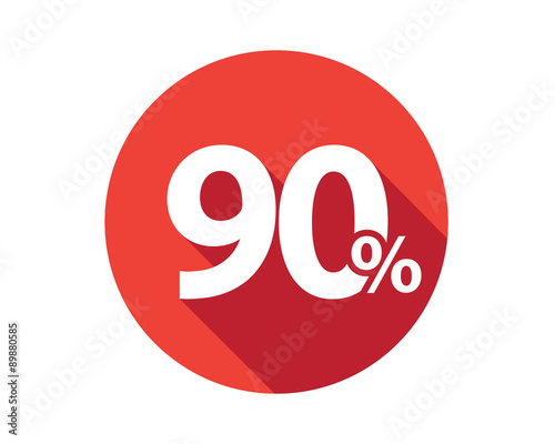 90 percent  discount sale red circle