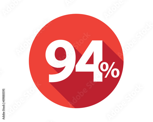94 percent  discount sale red circle