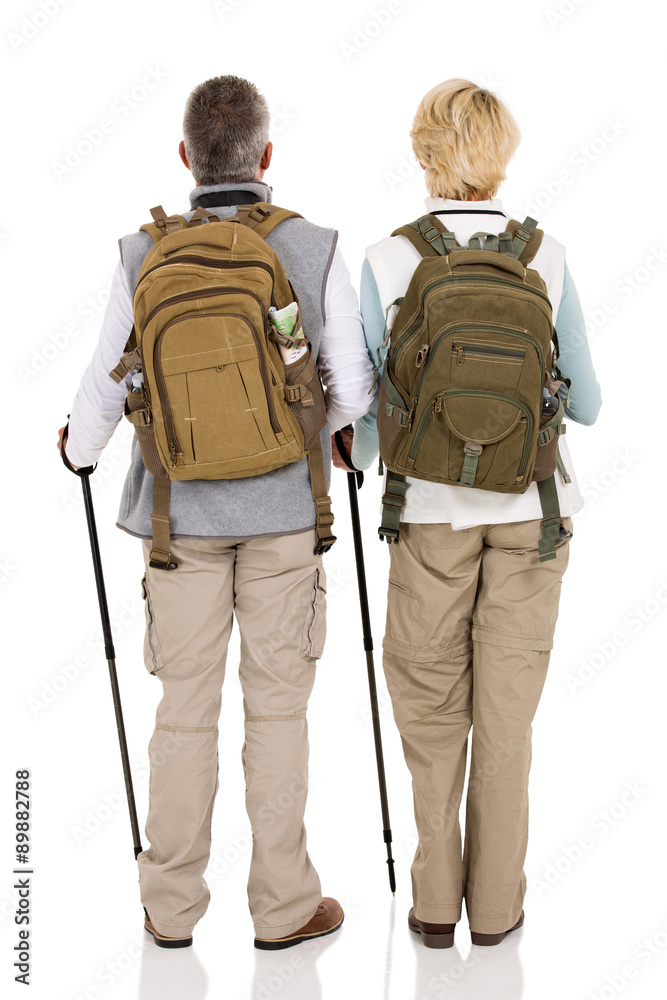 rear view of hiking couple rear view of hiking couple
