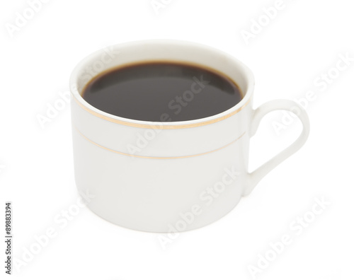 cup of coffee on white with clipping path