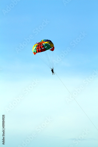 Parachuting over a sea..