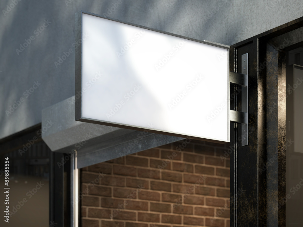 White signboard. 3d rendering