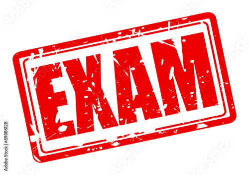 EXAM red stamp text