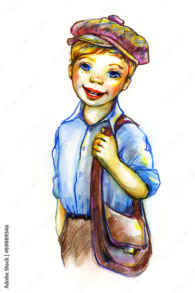 Vector Drawing Of A Schoolboy Makes Sketches On Open Air Royalty Free SVG  Cliparts Vectors And Stock Illustration Image 81054155
