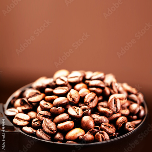 Roasted Coffee Beans background texture. Brown coffee beans for