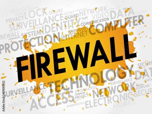 FIREWALL word cloud, security concept