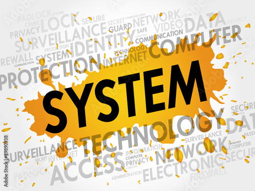 SYSTEM word cloud, business concept