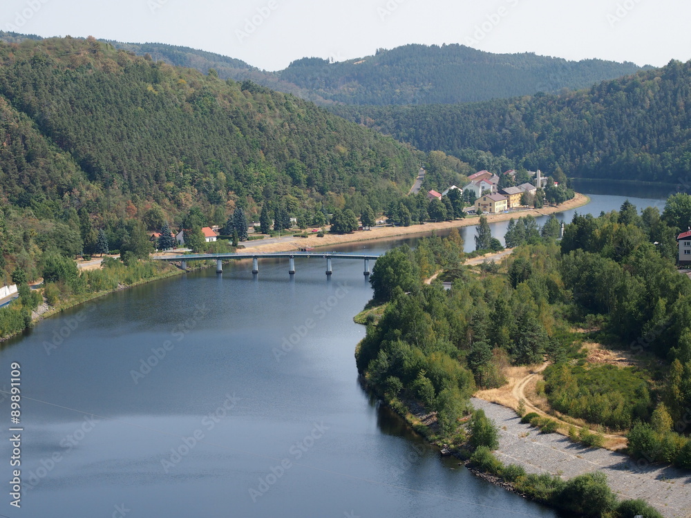 The Vltava river below the dam Orlik.
