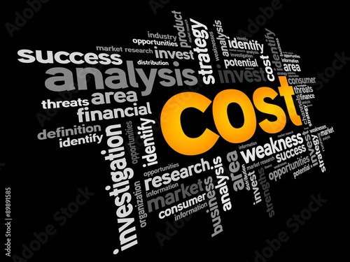 Cost word cloud, business concept