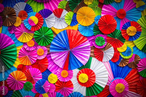 Colorful paper flower abstract for background