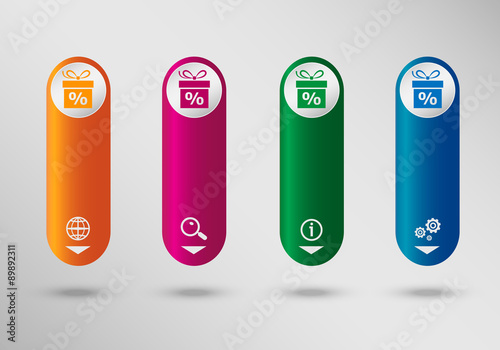 Gift discount box on vertical infographic design template, can b