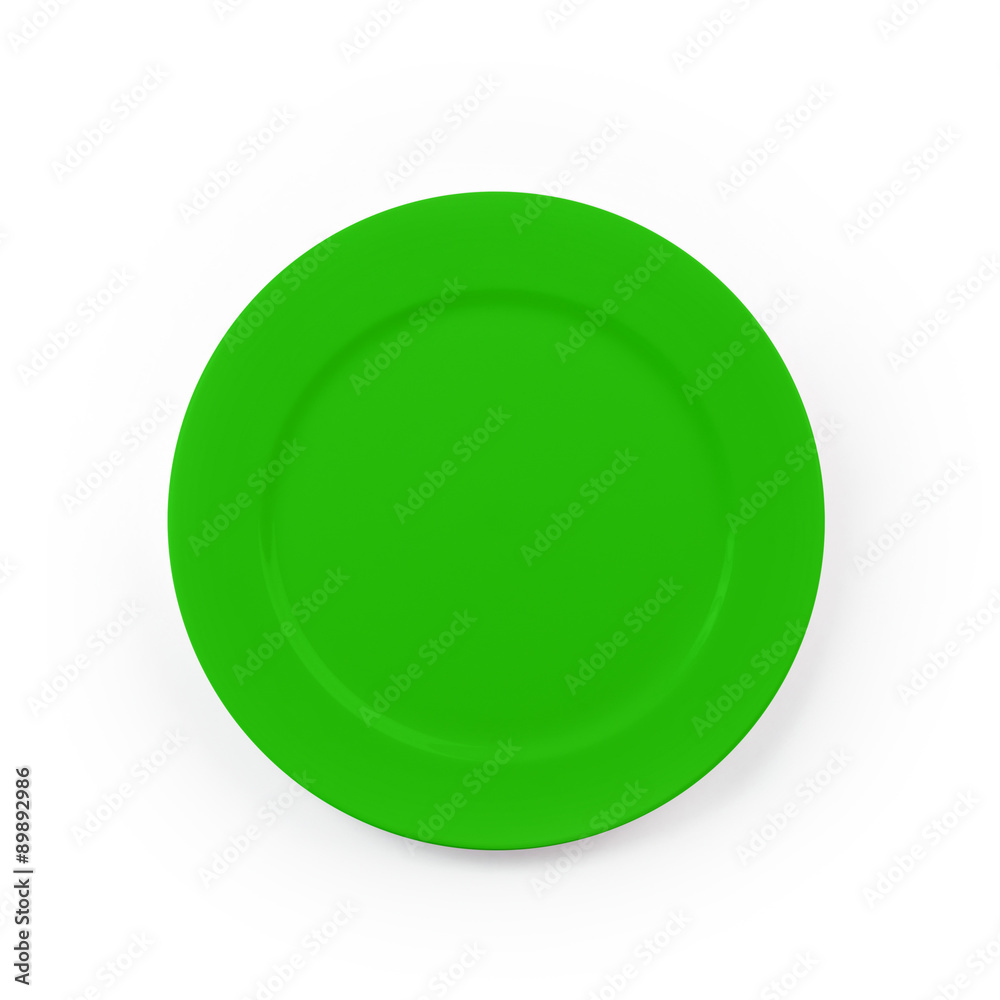 green Ceramic Plate on white background green Ceramic Plate on white background