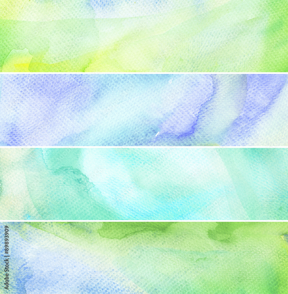 watercolor banners set