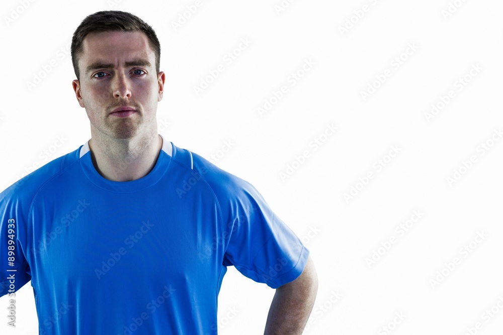 Rugby player with hands on hips Rugby player with hands on hips