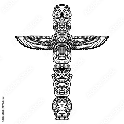 Doodle Totem Illustration photo