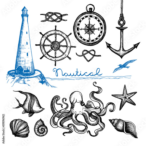 Nautical Hand Drawn Set