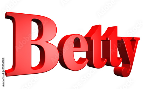 3D Betty text on white background