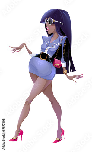 Fashion woman is walking