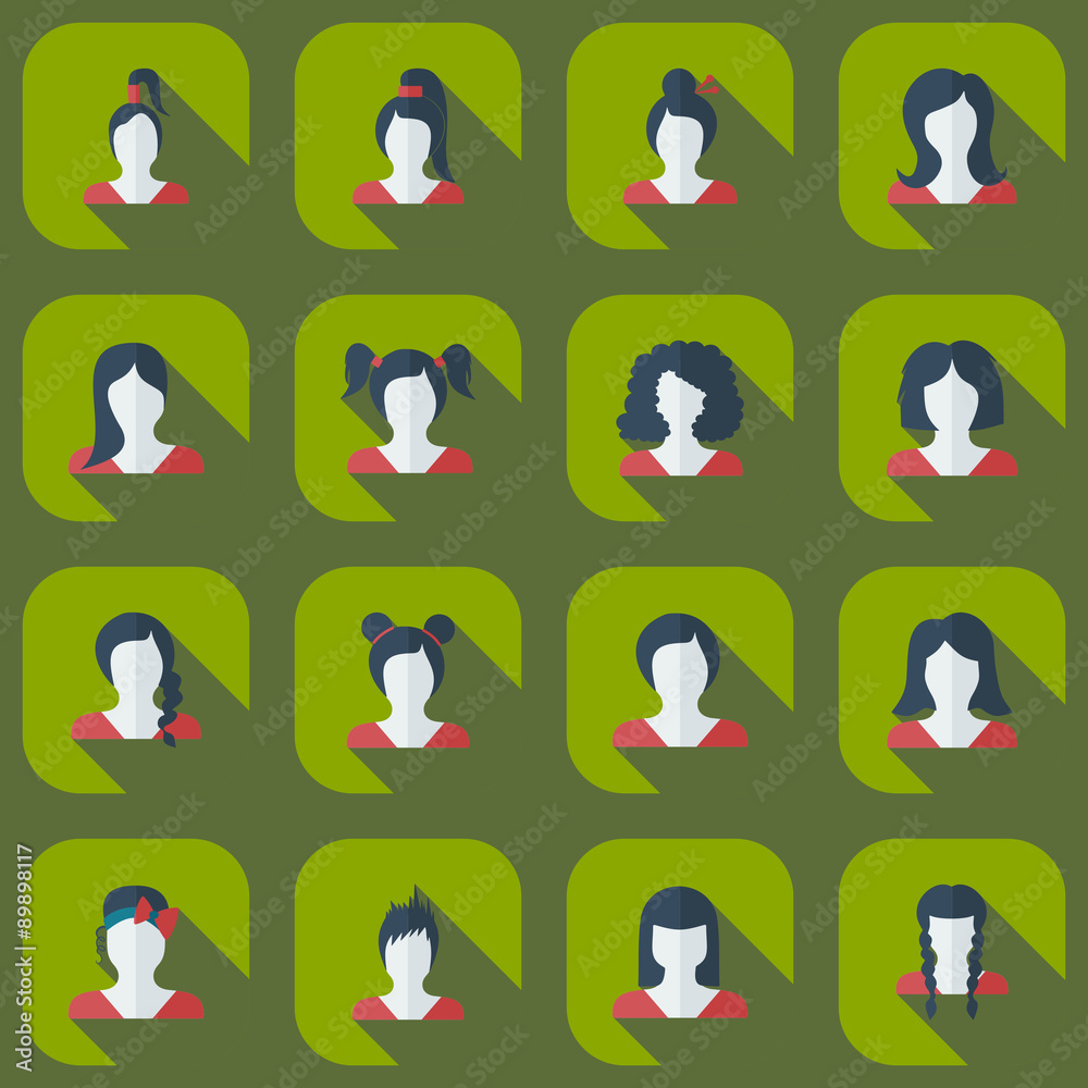 Obraz premium Flat modern design with shadow icon silhouette girl creative