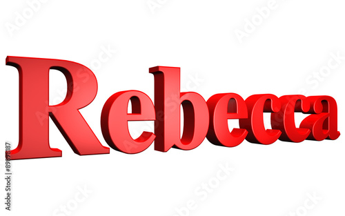 3D Rebecca text on white background photo
