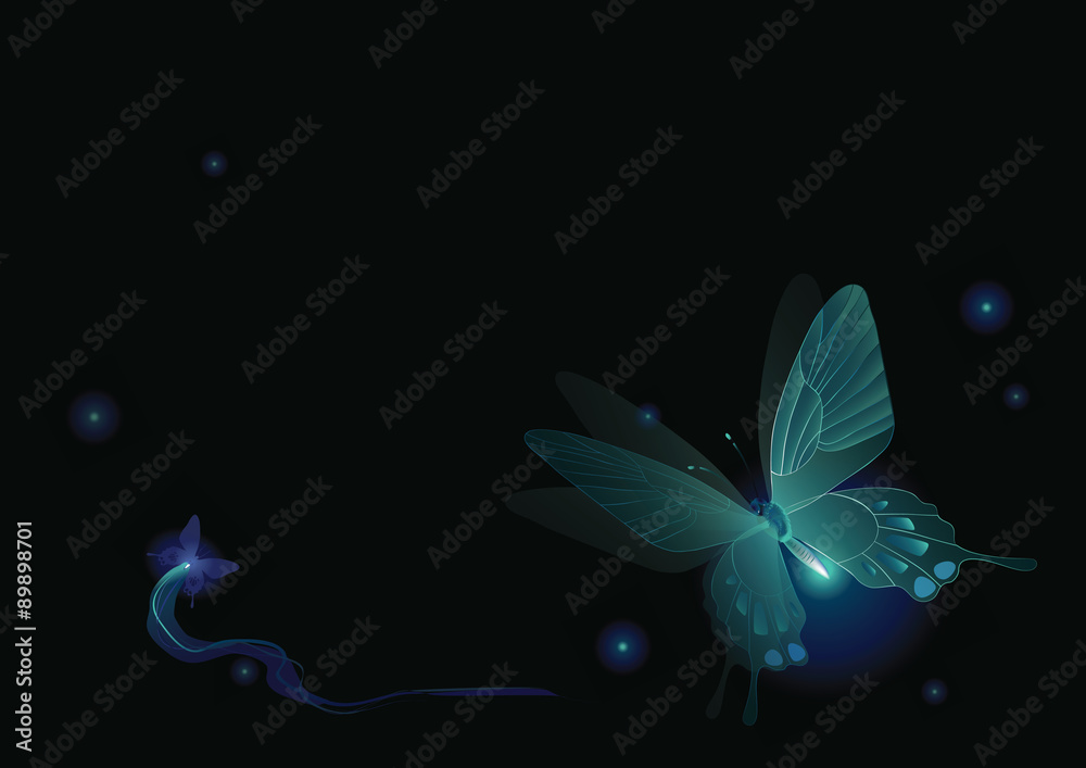 Luminous butterflies in darkness Luminous butterflies in darkness